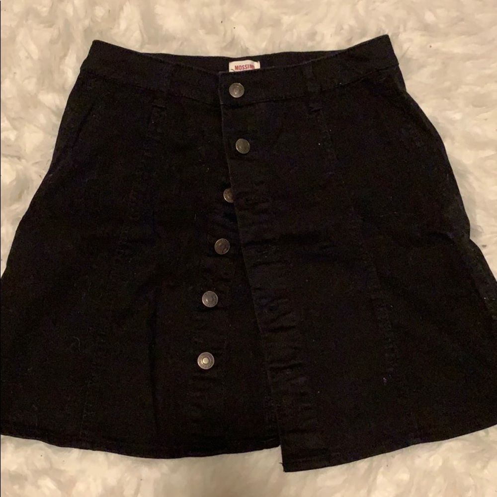 Black button down mini skirt